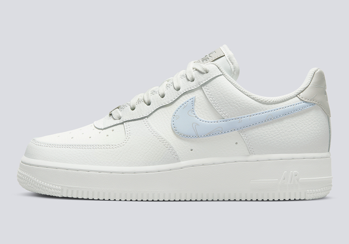 white air force with grey swoosh