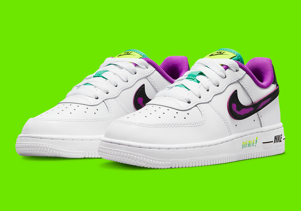 purple and green nike air force 1