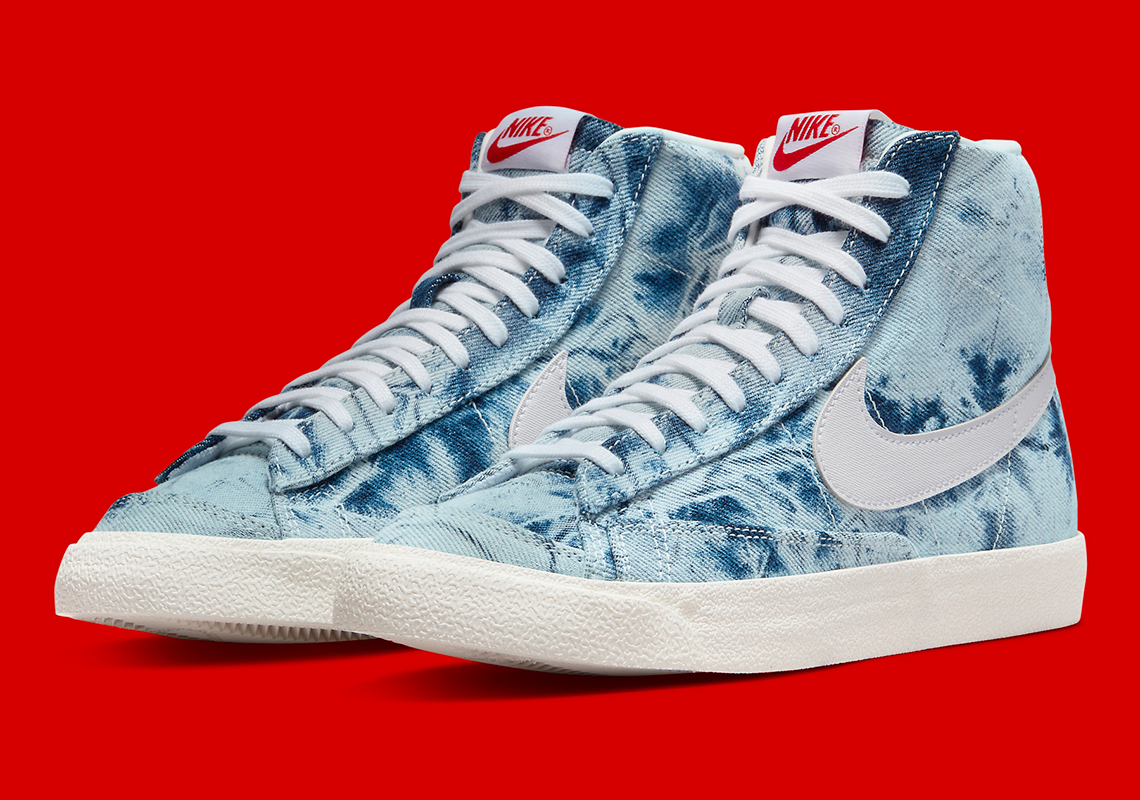 Bleached Denim Covers This Old-School Nike Blazer Mid '77