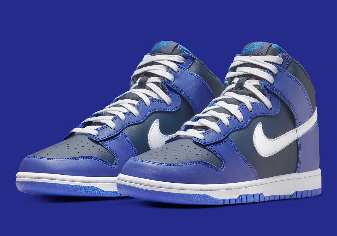 blue and white dunk high