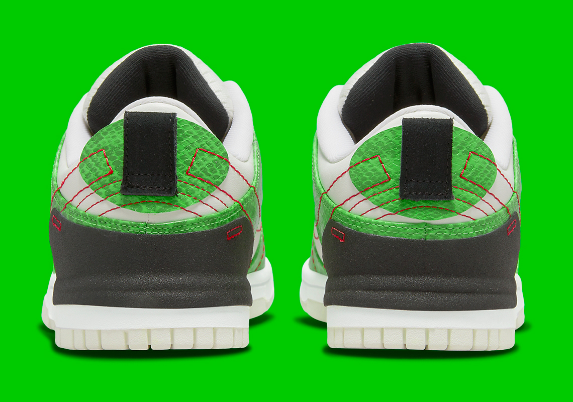 nike dunk low disrupt 2 green snakeskin dv1491 101 release date 3