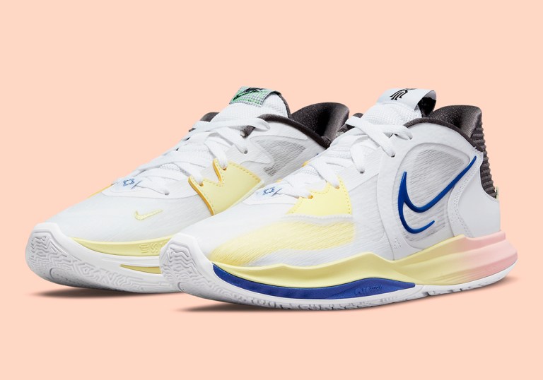 Mens 11.5 Nike Kyrie Low 5 White game royal Basketball Sneakers WhiteYellowBlue Size 11.5 - Nike Kyrie 5 Low White Game Royal for sale  main image 4