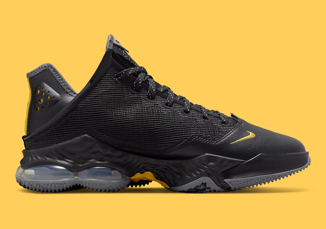 Nike LeBron 19 Low Black University Gold Smoke Grey DH1270-002 ...