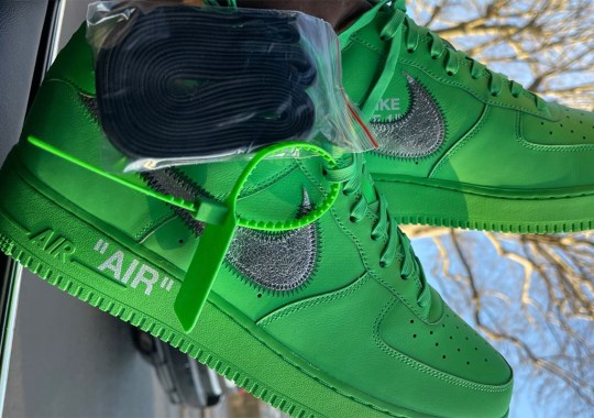 off white nike air force 1 low green sample
