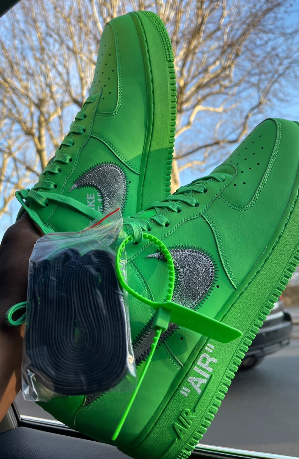 off white nike air force 1 low green