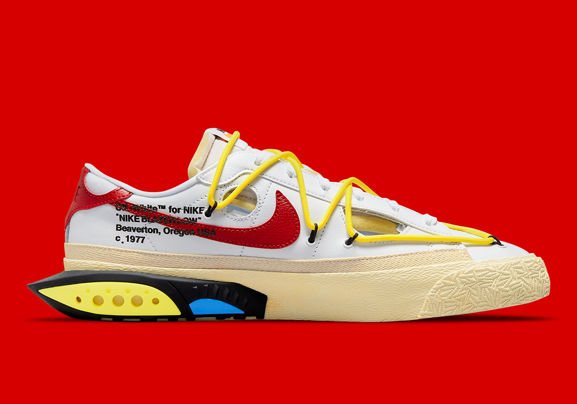 Off White Nike Blazer Low White Red Dh7863 100 Release Date 6