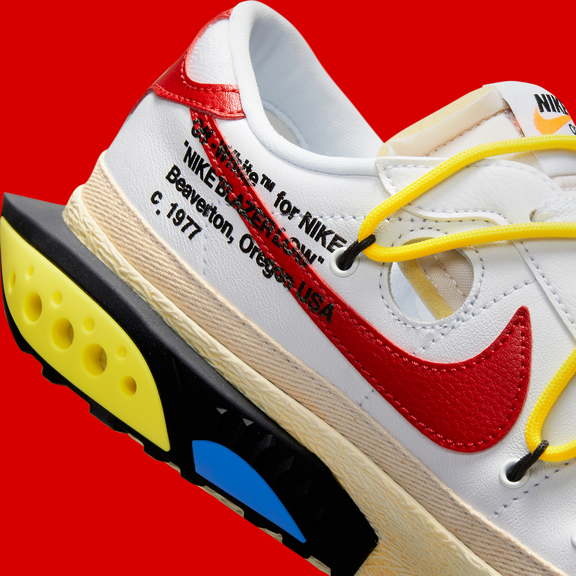 Off-White Nike Blazer Low White Yellow Red Release Info