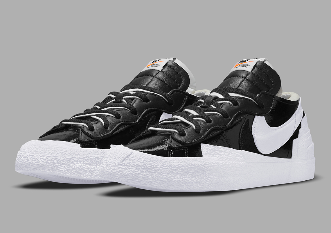 Sacai Nike Blazer Low Black White Dm6443 001 4