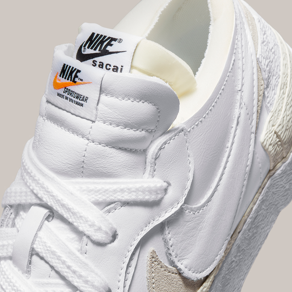 Sacai Nike Blazer Low White Tan Dm6443 100 1