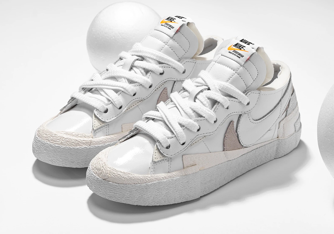 sacai x Nike Blazer Low "White⁄Black Patent" Release | SneakerNews.com
