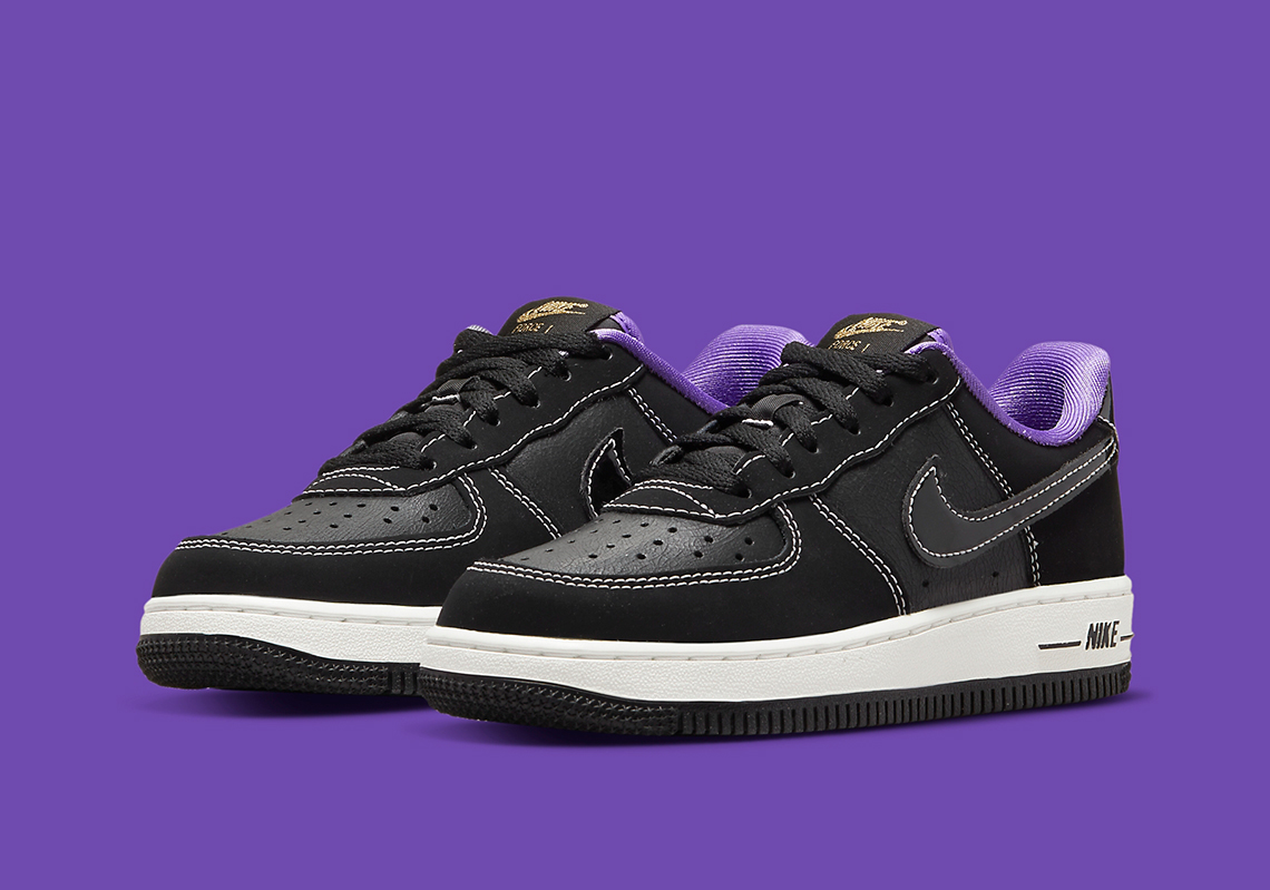 purple and black nike air force 1