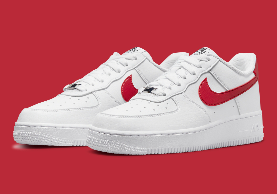white and red nike air forces