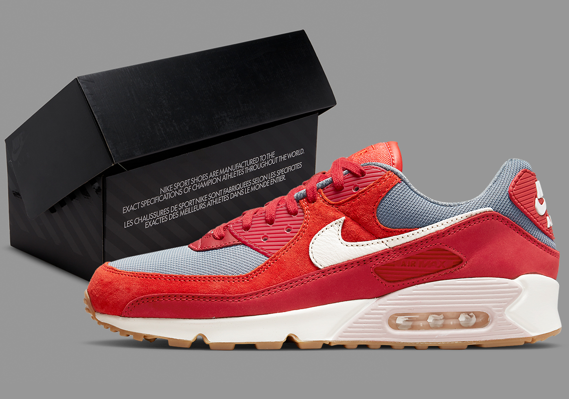 Nike Air Max 90 PRM Gym Red Pale Ivory Habanero Red DH4621-600