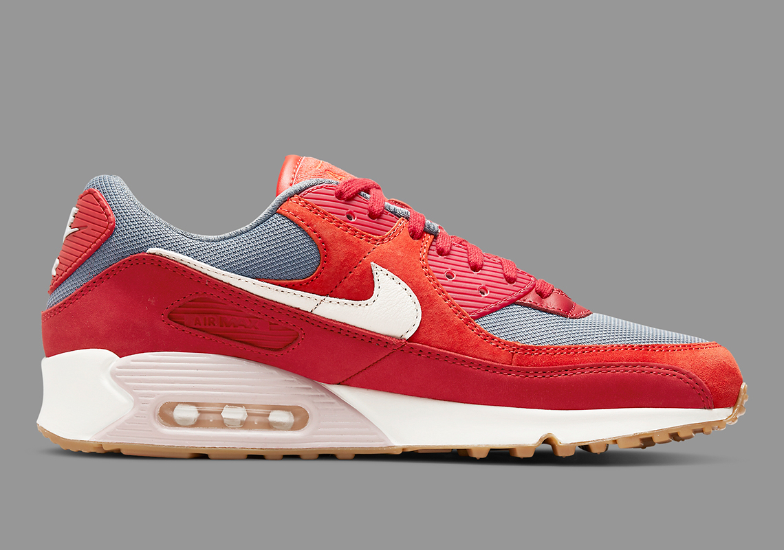 Nike Air Max 90 PRM Gym Red Pale Ivory Habanero Red DH4621-600