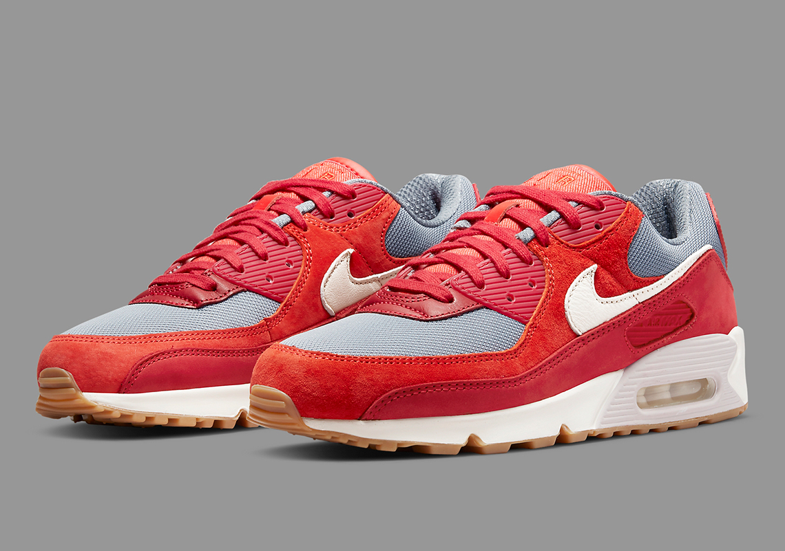 Nike Air Max 90 PRM Gym Red Pale Ivory Habanero Red DH4621-600 