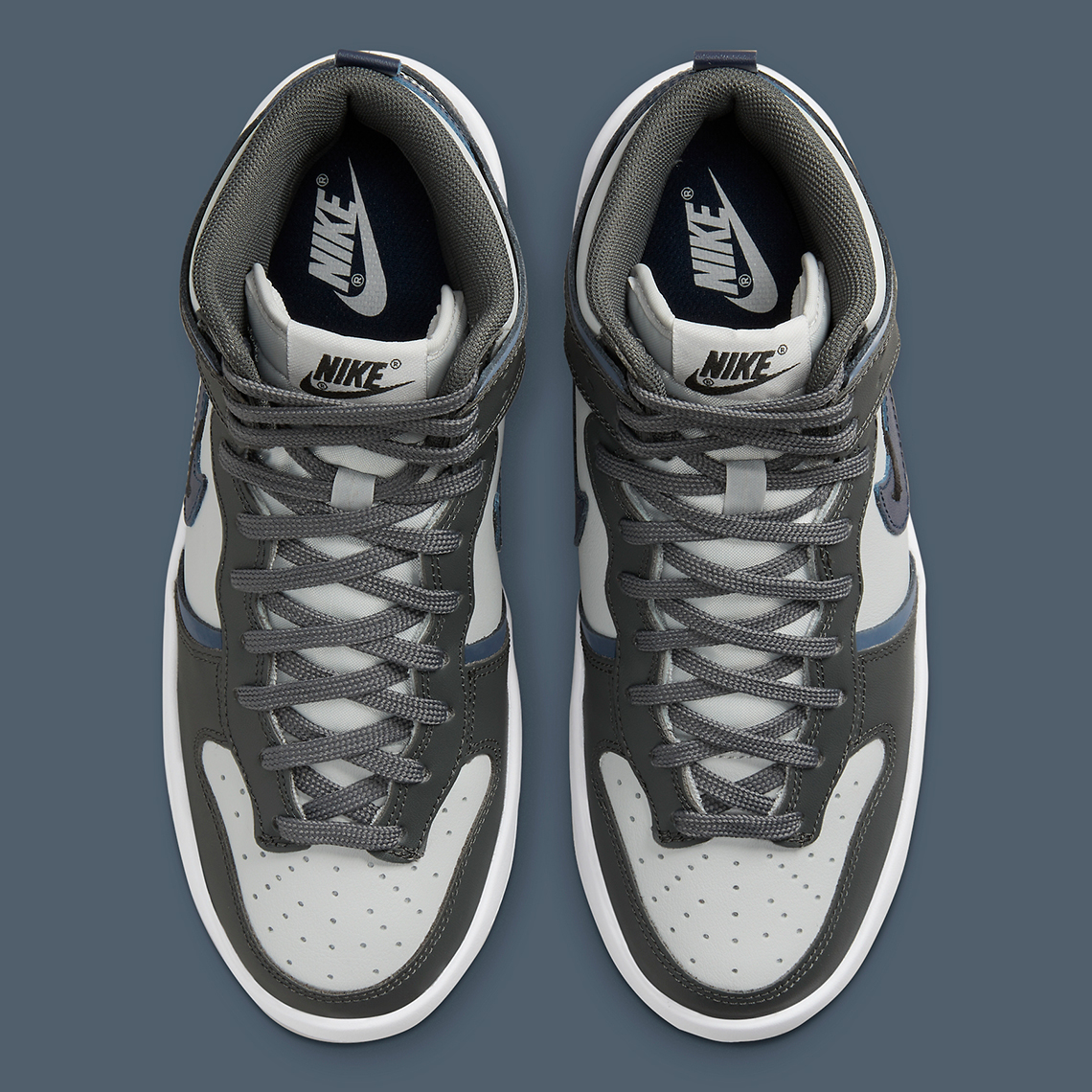 Nike Dunk High Up Iron Grey Black Grey Fog Midnight Navy DH3718-002 |  SneakerNews.com