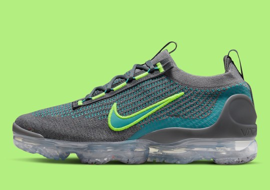 Blues, Greys, And Greens Outfit The Latest Nike Vapormax Flyknit 2021