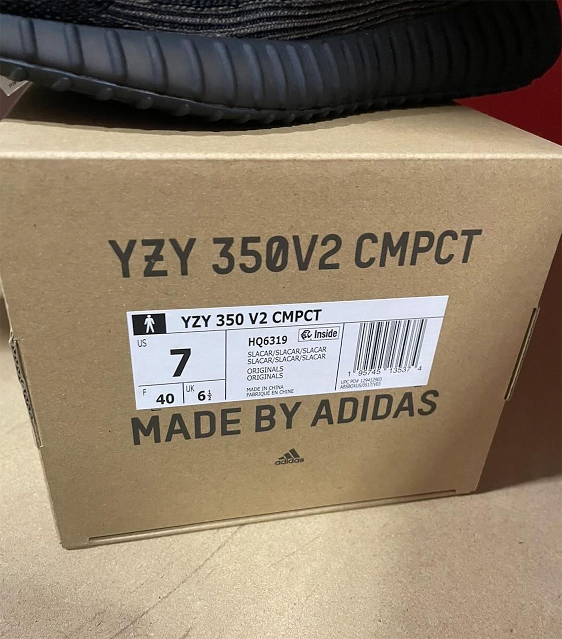 Adidas Yeezy Boost 350 V2 CMPCT Slate Carbon HQ6319 US 4-14 Brand