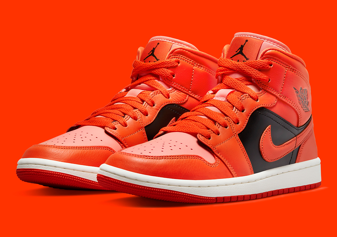 Air Jordan 1 Mid Orange Black DM3381 