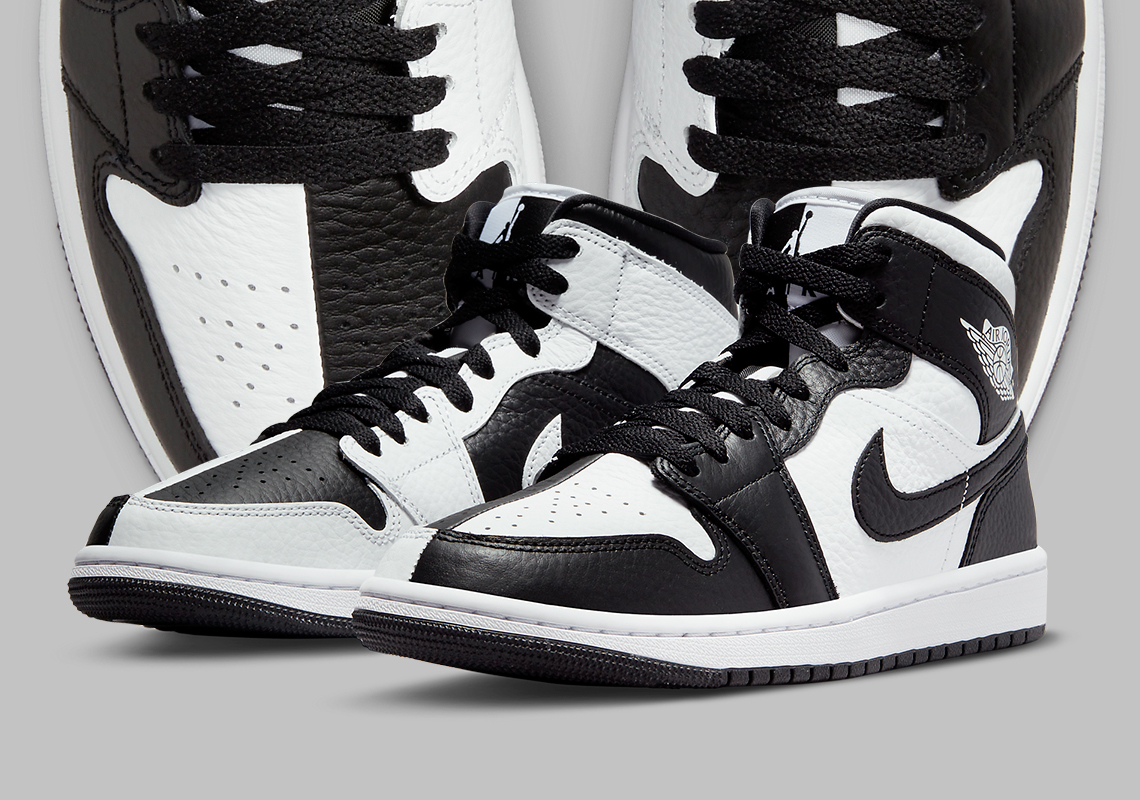 The Air Jordan 1 Mid Appears In The Split-Blocked Arrangement