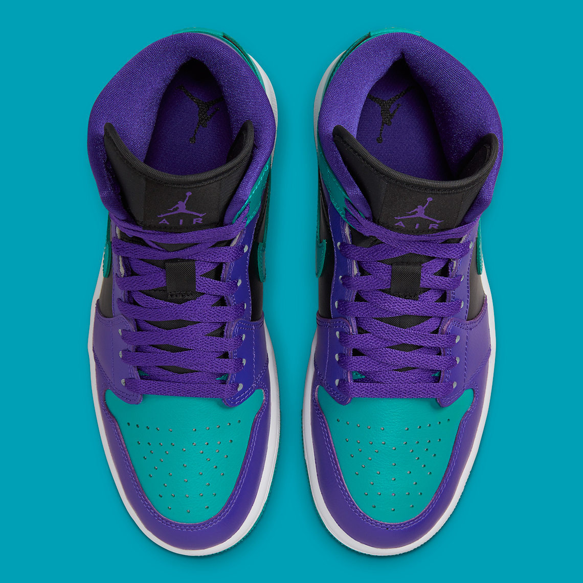 Air Jordan 1 Mid Womens Purple Teal 