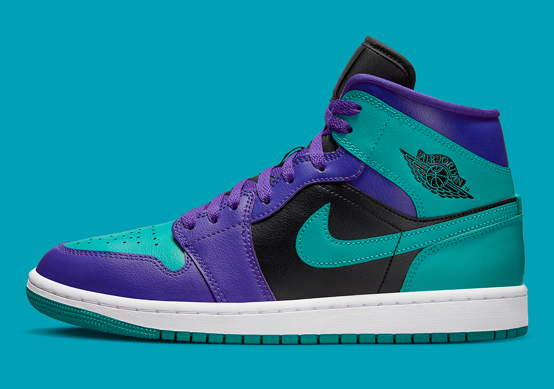 black turquoise and purple jordans