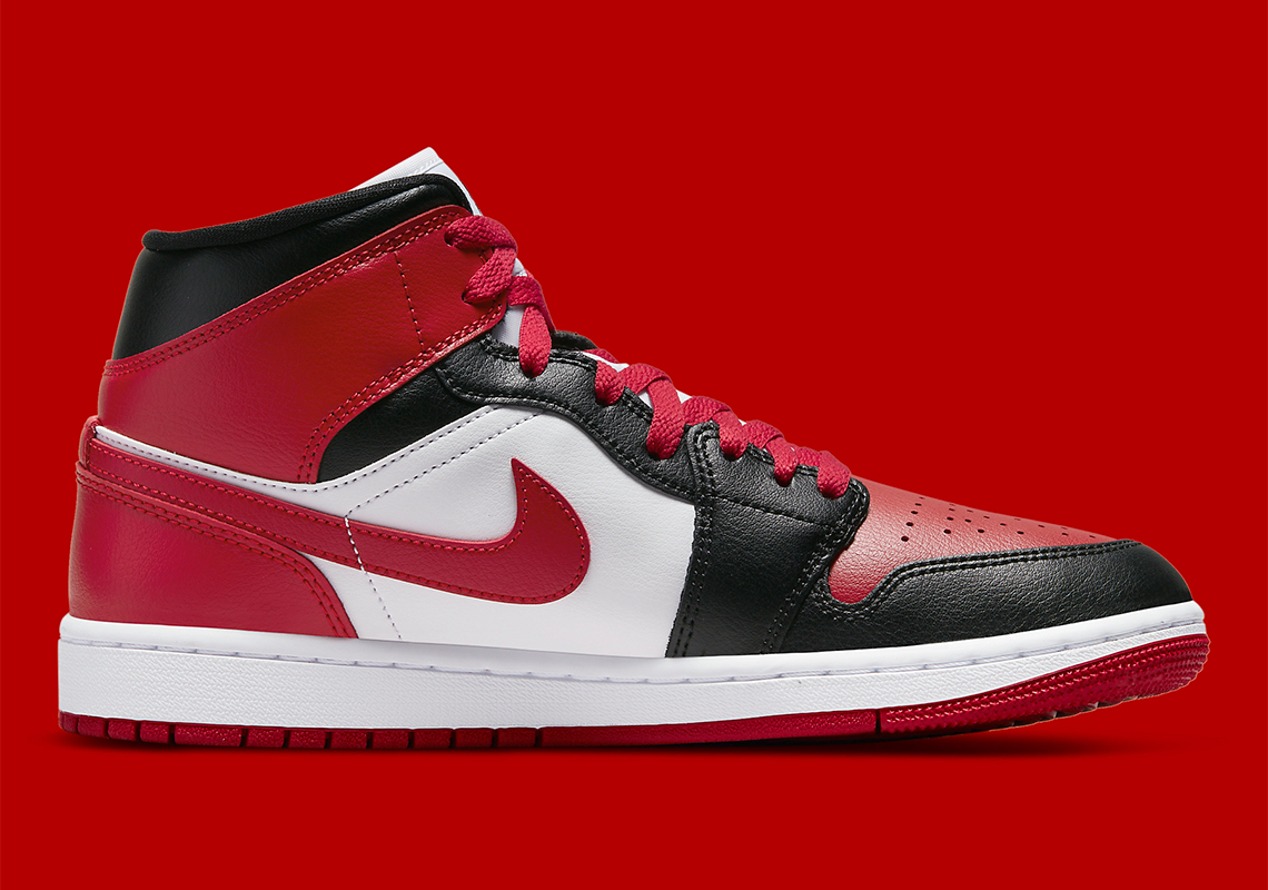 Air Jordan 1 Mid Womens Red Black 