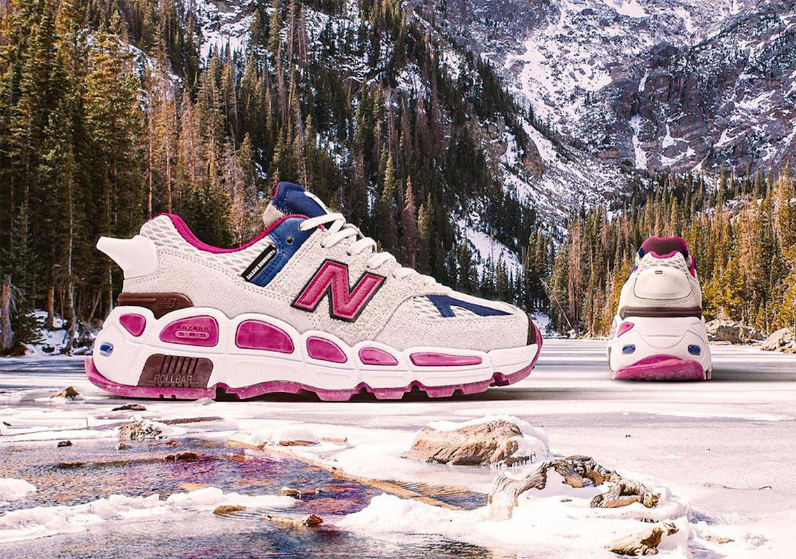 New Balance Sneakers Grey Yurt Salehe Bembury Beige Pink 2