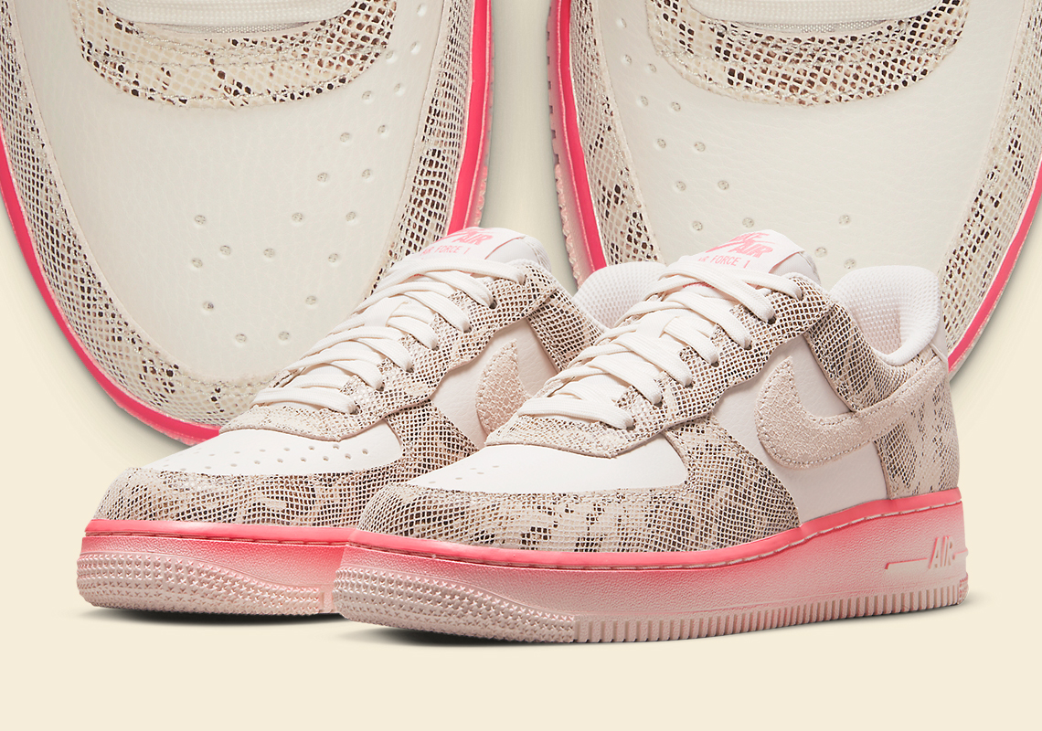 Nike Air Force 1 Low "Snakeskin" Blends Sail And Pink Nebula