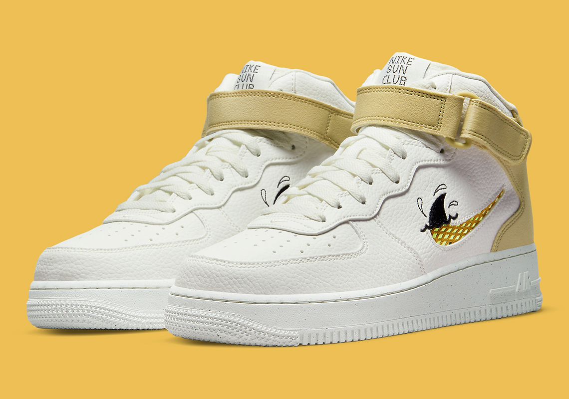 Nike's Mesh Swoosh Appears On The Air Force 1 Mid "Sun Club"