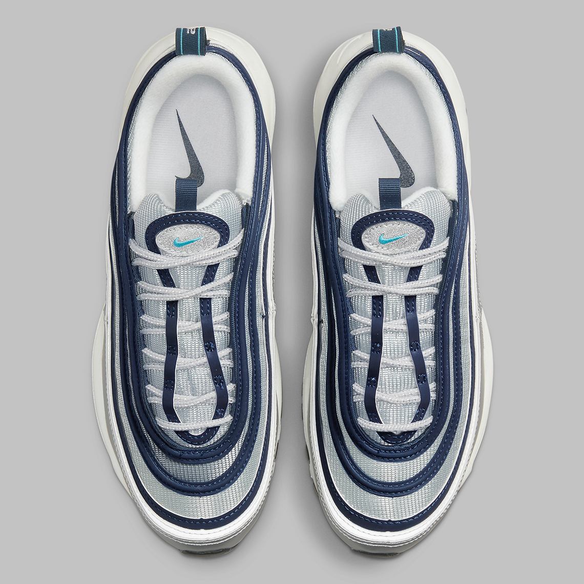 Evolucionar Abandonar Inclinarse Nike Air Max 97 OG Metallic Silver Chlorine Blue DM0028-001 DQ9131-001 |  SneakerNews.com