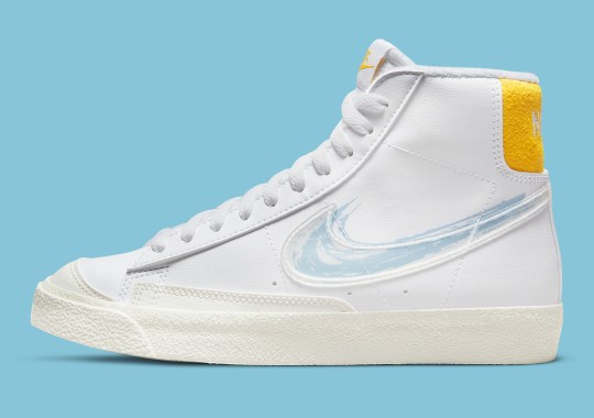 Nike Stacks Transparent And Painted Swoosh Logos On The Blazer