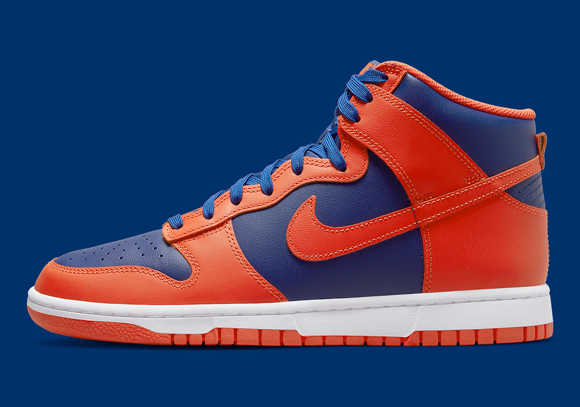 dunk high white royal orange