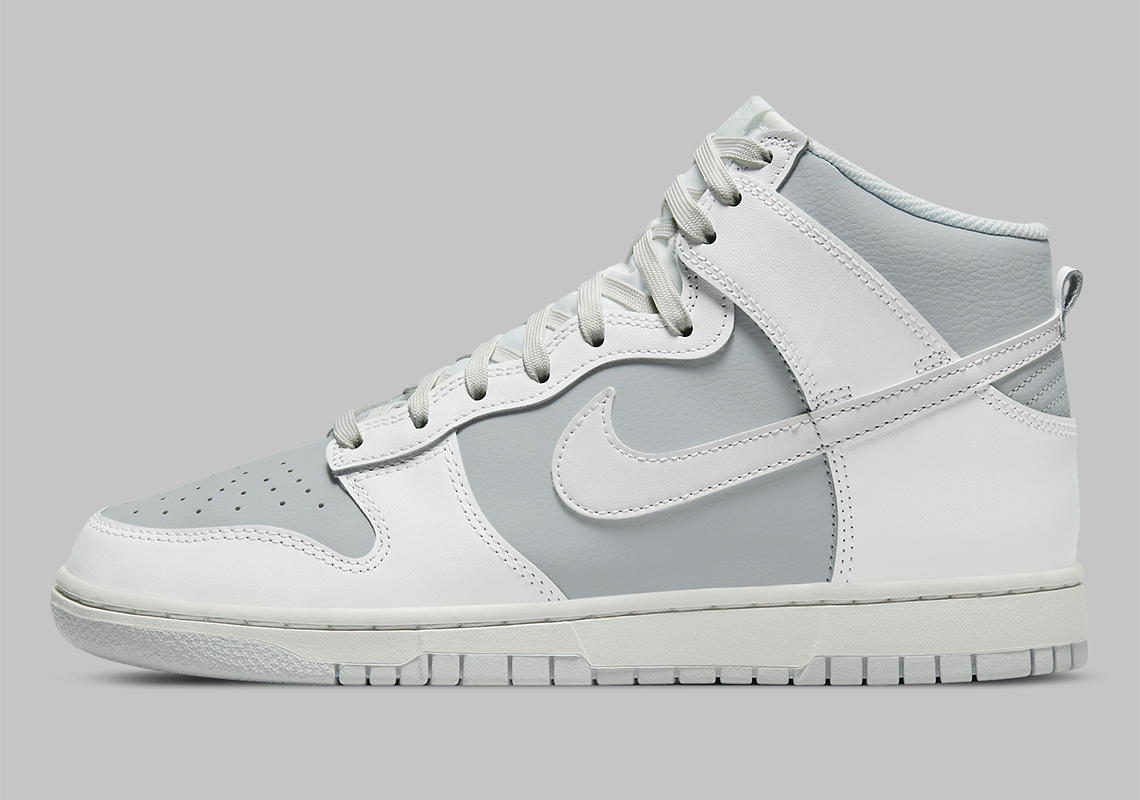 nike dunk high retro white grey