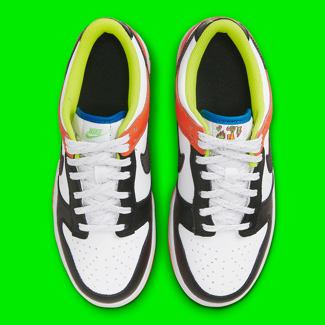 Nike Dunk Low Gs Black Orange Green 6