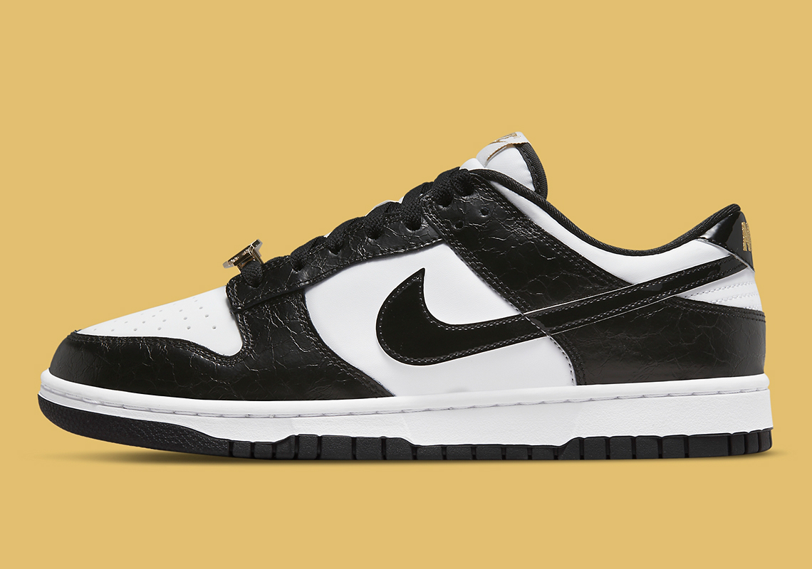 nike dunk low black and white champs