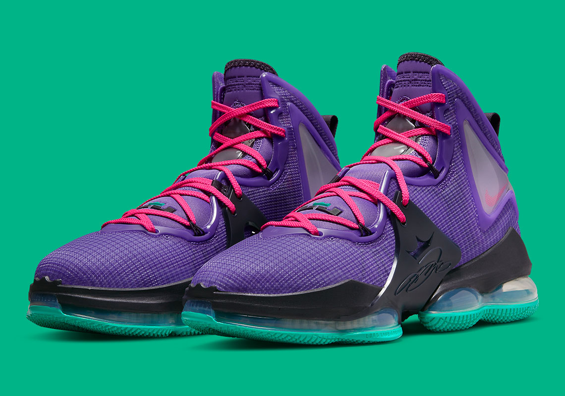 black and purple lebrons