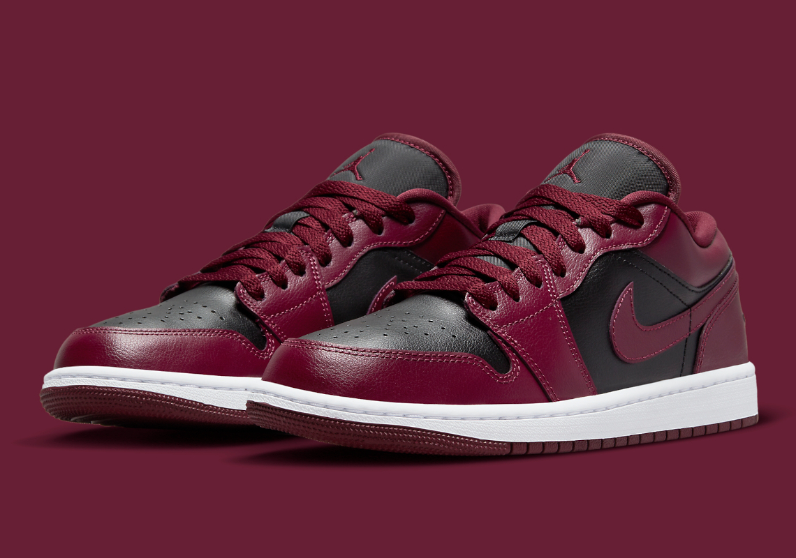 Wine-Reminiscent Red Gives This Air Jordan 1 Sneakers Rot A Classy Look