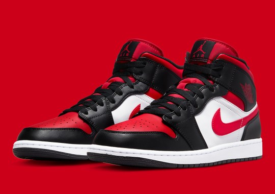 The Air Jordan 1 Mid Lightly Remixes The “Bred Toe” Colorway