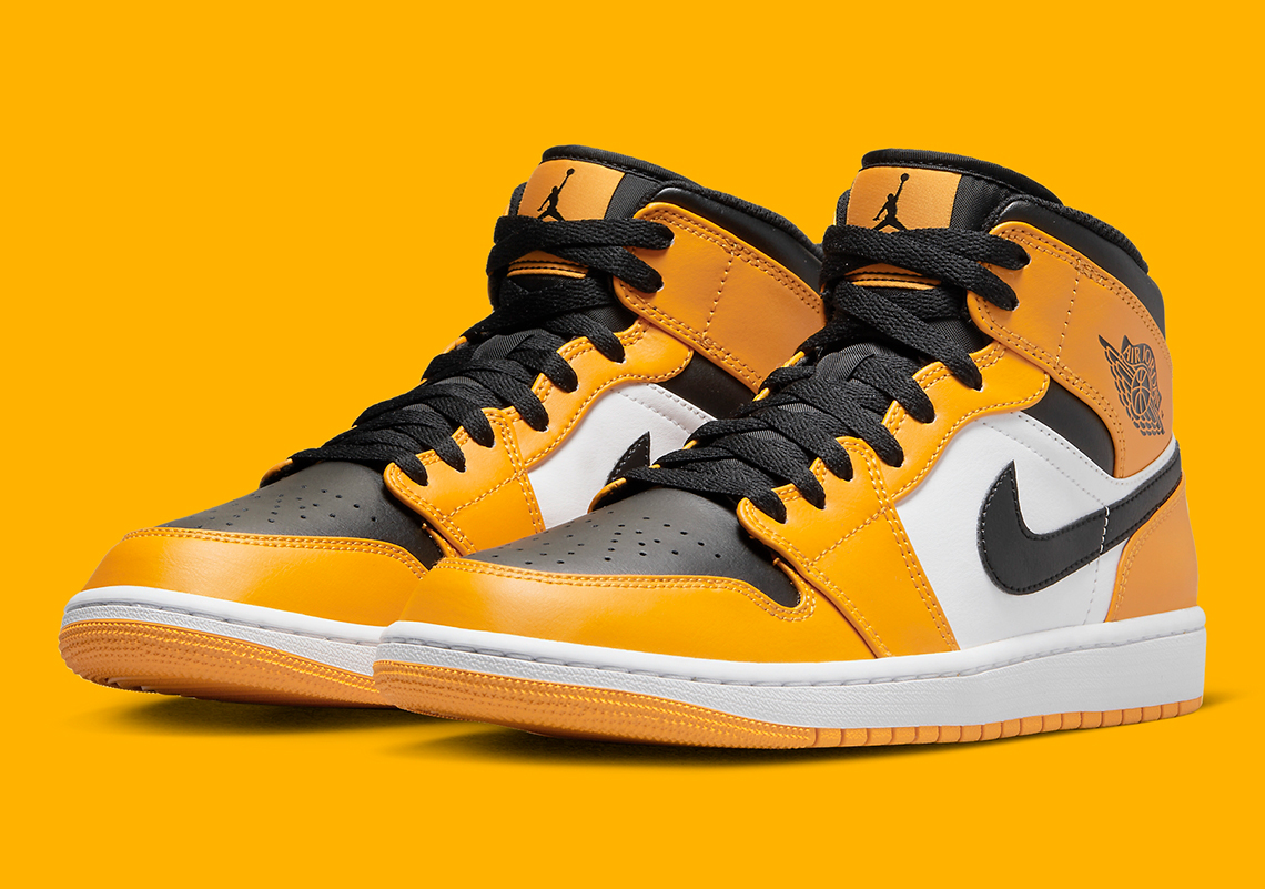 Air Jordan 1 Mid Yellow Black White 