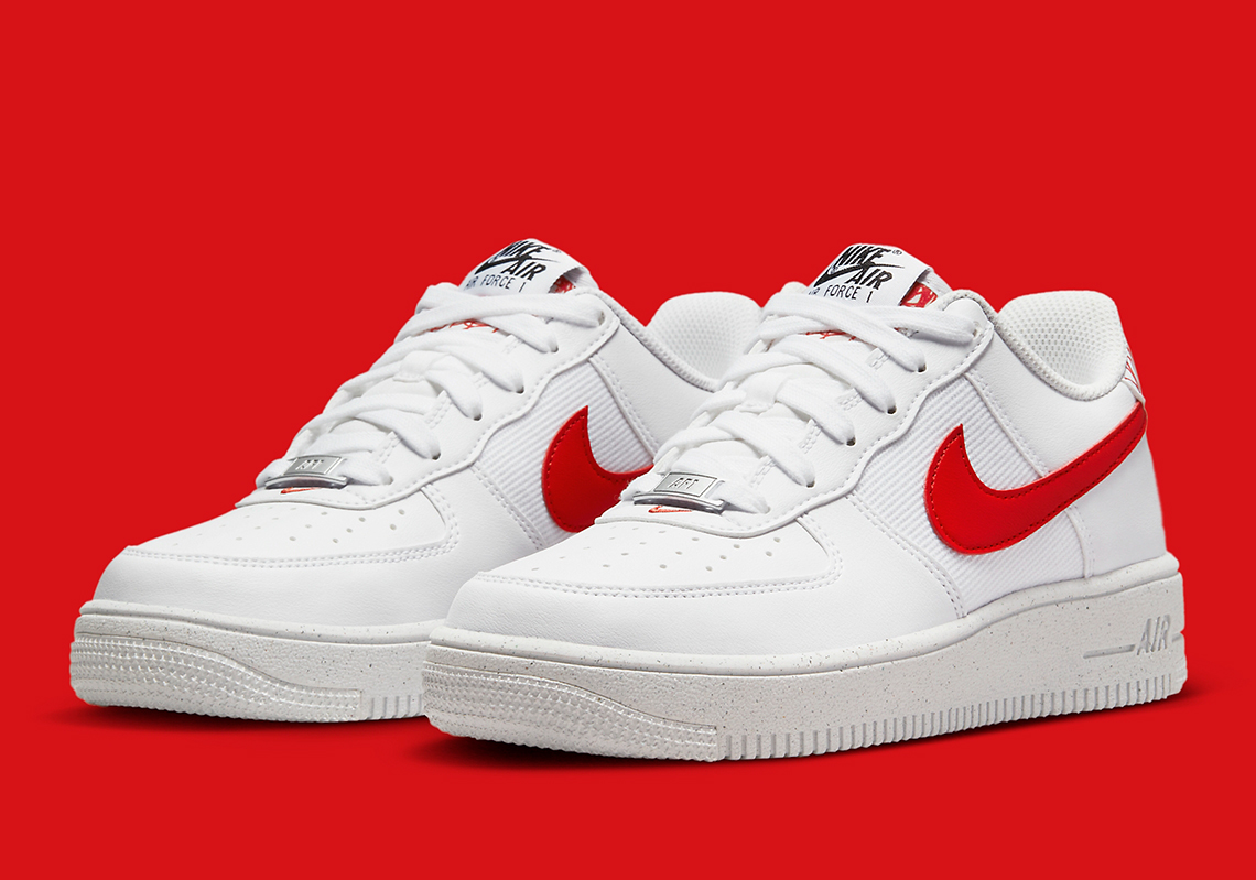 Nike white sneakers with cheap red swoosh