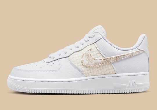 This Nike Air Force 1 Features Both Woven Panels And Decorative Embroidery