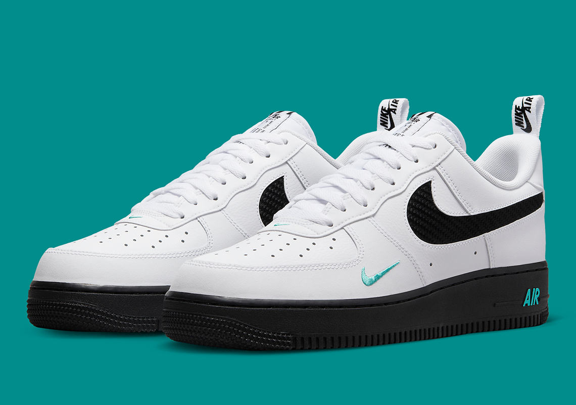 Nike air force shop 1 teal swoosh