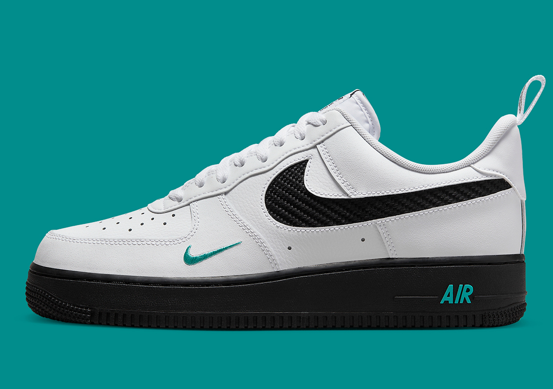 teal and white air force ones