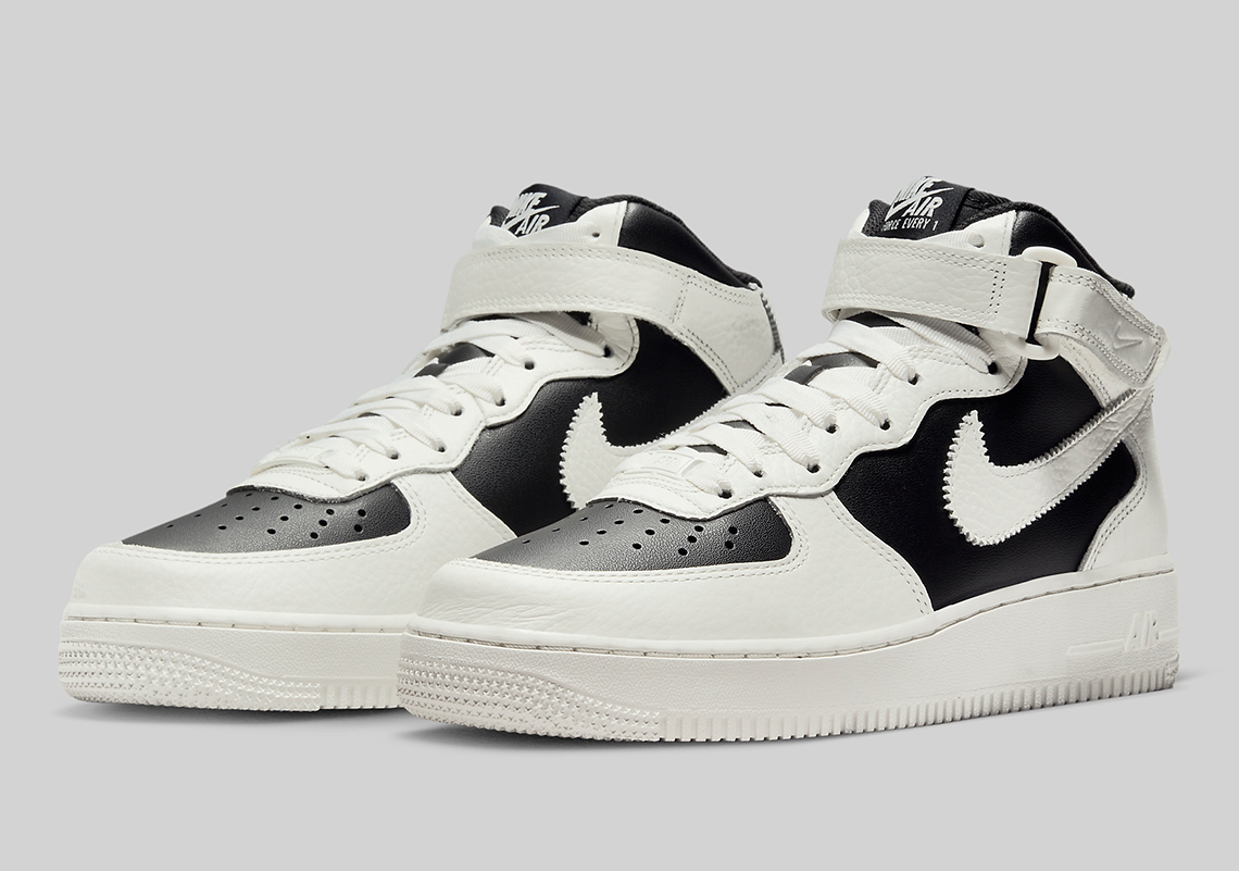 The Nike Air Force 1 Mid Tries Out The "Reverse Panda" Look