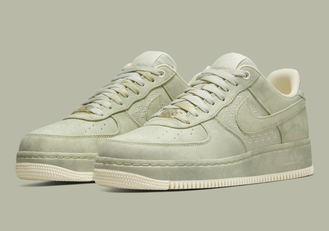 Olive canvas nike air force best sale 1 low