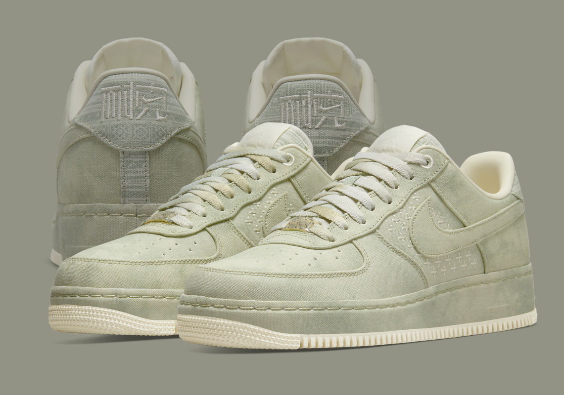 Faded Olive Tones Appear On The Latest Nike Air Force 1 Low "NAI-KE"