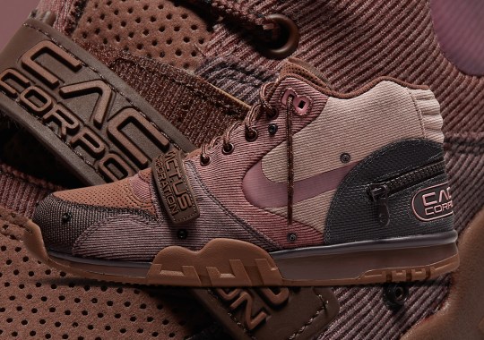 Official Images Of The Travis Scott x Nike Air Trainer 1 “Light Chocolate”
