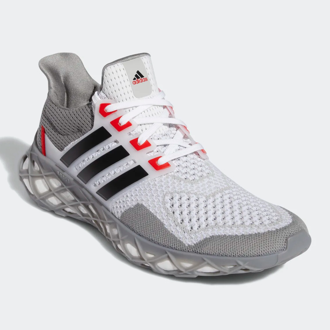 Grey and red adidas on sale shoes