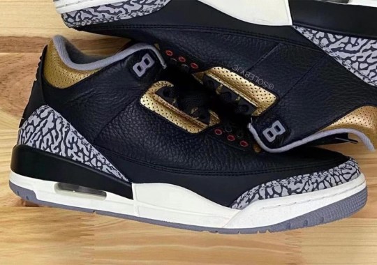 Air Jordan 3 “Black Cement” With Gold Accents Is Releasing For Women